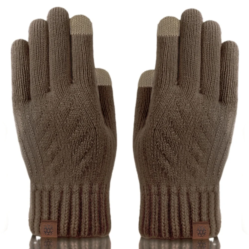 Insulated Touchscreen Plush Sherpa Lined Knit Gloves Winter Outdoor Men Women